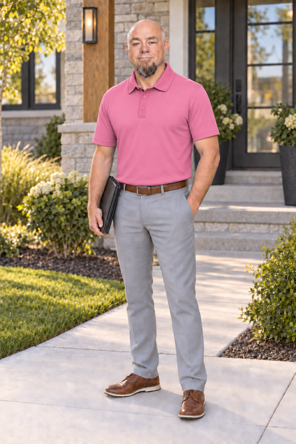 Scott Hand, Iowa REALTOR®, standing outside an Eastern Iowa home